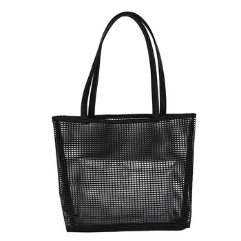 

Handbags Female New Korean Fashion Mesh Mother Bag Simple Wild Shoulder Bag Tote Bag Light Grey
