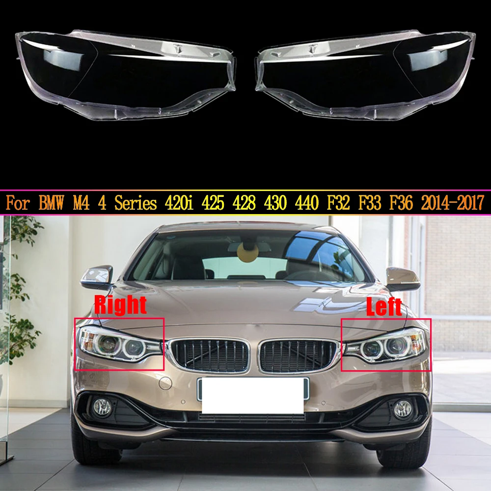 

Car Headlight Lens For BMW M4 4 Series 420i 425 428 430 440 F32 F33 F36 2014~2017 Headlamp Cover Replacement Auto Shell