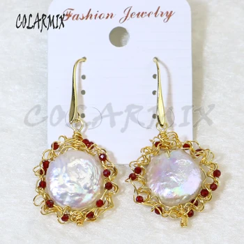 

4 Pairs Winding Tiny Pearls earrings Gold wire pearls earrings natural pearls jewelry earring lady gift Hook jewelry earrings