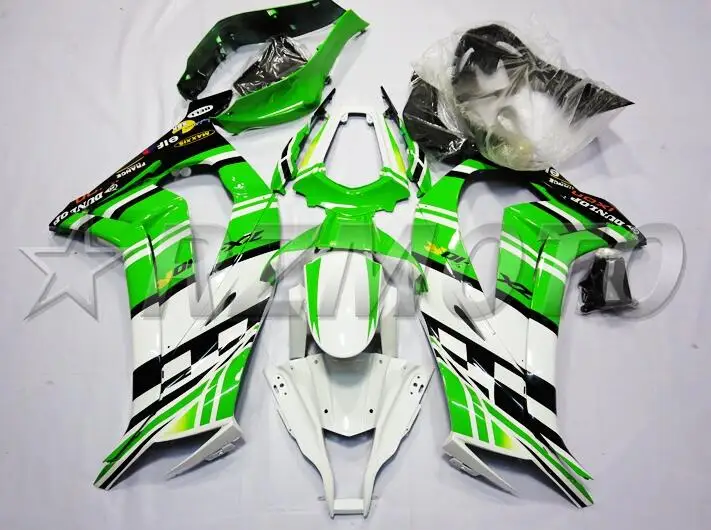 Горячий(литьевая форма) ABS обтекатель комплект подходит для Kawasaki Ninja ZX-10R ZX10R 2011- 11 12 13 14 15 Обтекатели набор зеленый белый