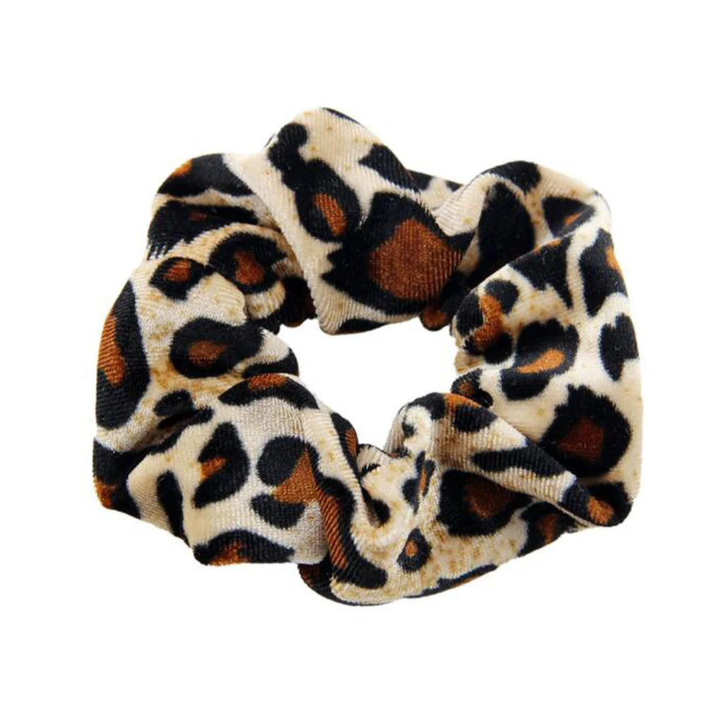 

Leopard Velvet Elastic Hair Bands Scrunchies Girls Elastic Hair Rope Band Ponytail Holder Ties Print Fashion Elastic Hair Bands