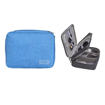 

Three-Layer Travel USB Flash Drives Case Organizer Bag Charger Digital Storage Pouch Data Earphone Cable