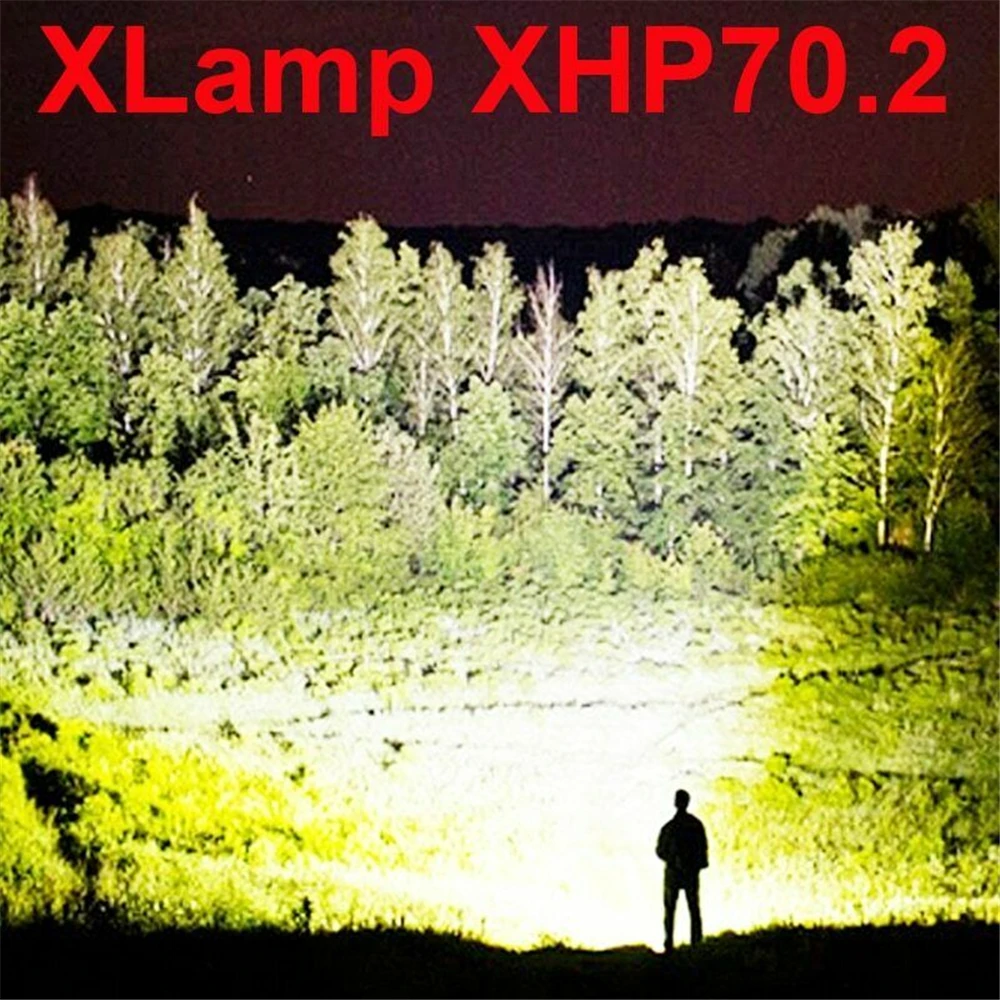 50000 люмен XLamp xhp70.2 самый мощный фонарик USB Zoom СВЕТОДИОДНЫЙ Фонарь xhp70 xhp50 18650 перезаряжаемый аккумулятор для охоты и кемпинга