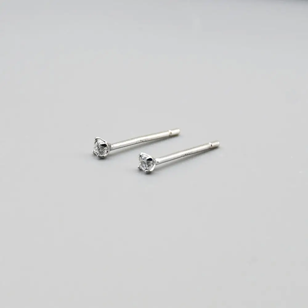 Серьги гвоздики маленькие из серебра 925 пробы 2 мм|screw end|earrings cartilageearring back |