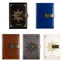 Винтажный блокнот B6, дневник, планировщик, ежедневник, кожаный дневник с замком паролем, школьные офисы, Канцтовары
