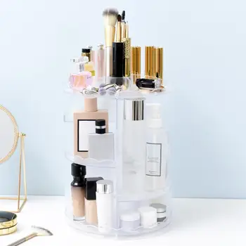 

DIY 360 Degree Rotation Transparent Acrylic Cosmetics Storage Box Fashion Multifunction Detachable Makeup Beauty Organizer
