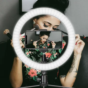 

10 Inch Ring light Studio Video Light with Tripod Stand Phone Holder LED Selfie Photography For YouTube Streaming Video Makeup
