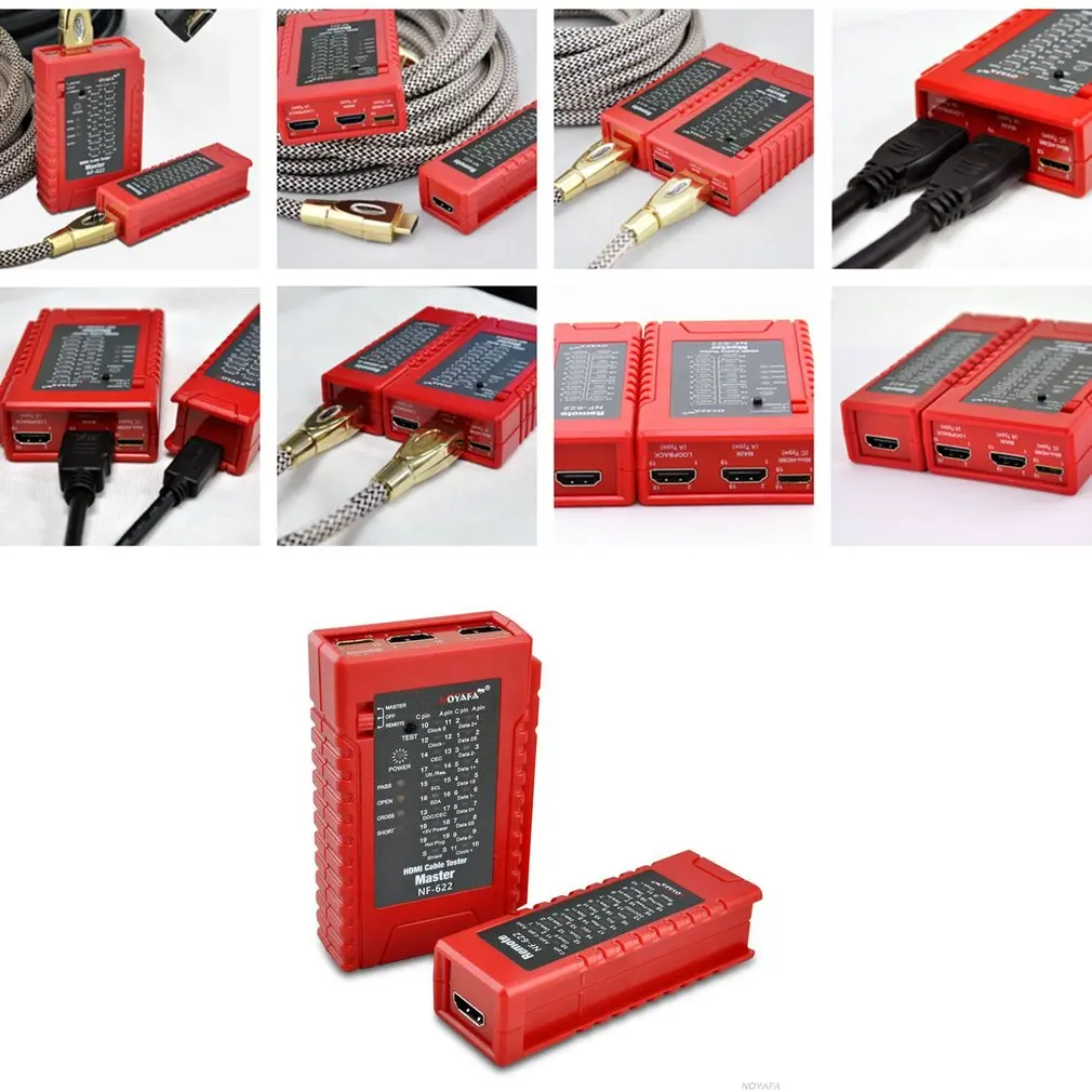 NOYAFA NF-622 HDMI Провод тестер HD провода тестер детектор проверка беспорядок короткий открытый и перекрестный статус HDMI кабелей