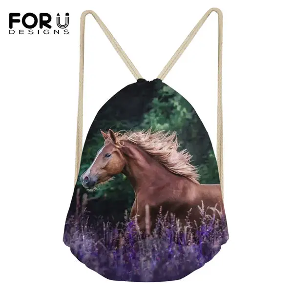 FORUDESIGNS/модные мини-сумки с рисунками маленьких цветов, лошади, с карманами, с рисунками животных, для девочек, дорожные рюкзаки - Цвет: CDWX3678Z3