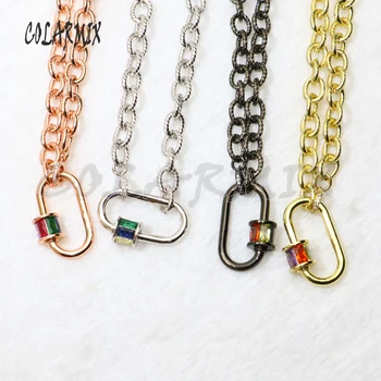 

3 strands Egg shape pendant necklace zircon jewelry 18" keep color chain for layer necklace mix colors fashion jewelry 50130