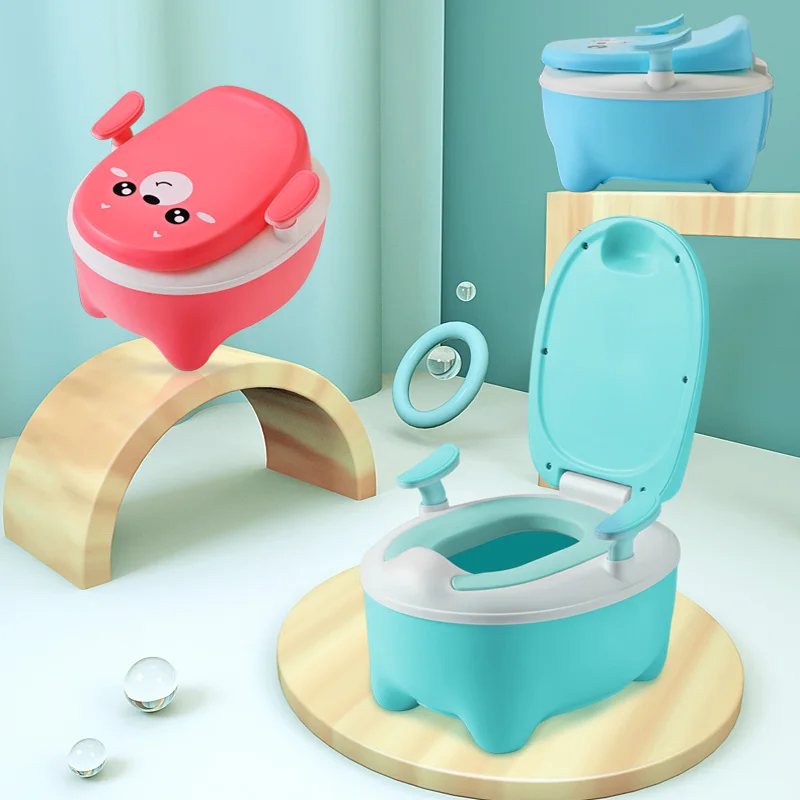 Милый животный дизайн детский горшок, медведь дизайн горшок стул, безопасный материал детские горшок туалет бесплатно горшок щетка