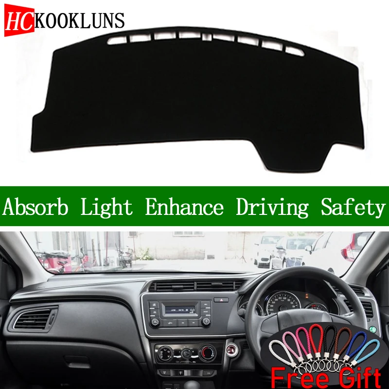 

For Honda city 2015 2016 2017 2018 Right Hand Drive Dashboard Cover Car Stickers Sun Shade Dash Mat Carpet Interior Accessories