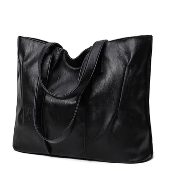 

Autumn And Winter New Solid Color Sheepskin Retro Fashion Ladies Leather Large Capacity Handbags Shoulder Bag Women's Handbags