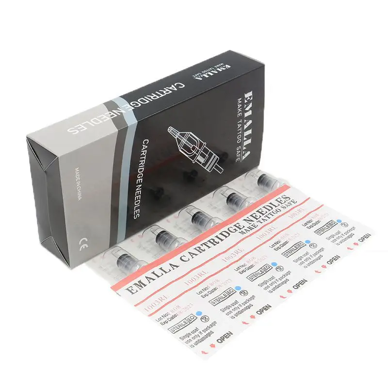 EMALLA-20pcs-Tattoo-Cartridge-Needles-0-30MM-with-Membrane-Round-Liner-Tattoo-Needles-For-Tattoo-Supplier