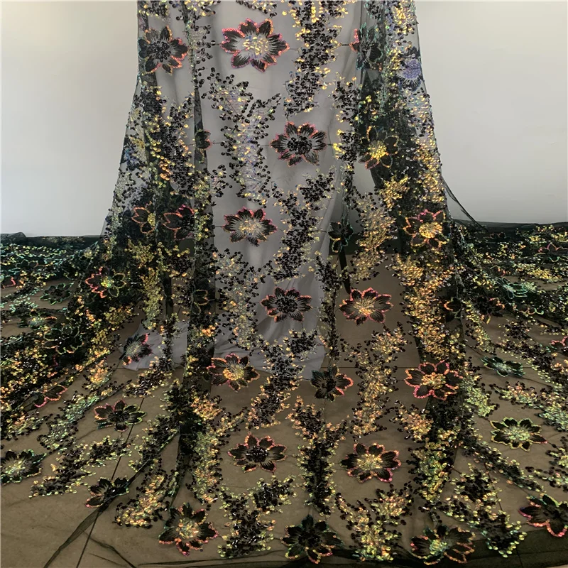 

5 ярдов, блестки, 2022, высококачественное французское Тюлевое кружево, нигерийский гипюр, материал для свадебного платья, вечеринки