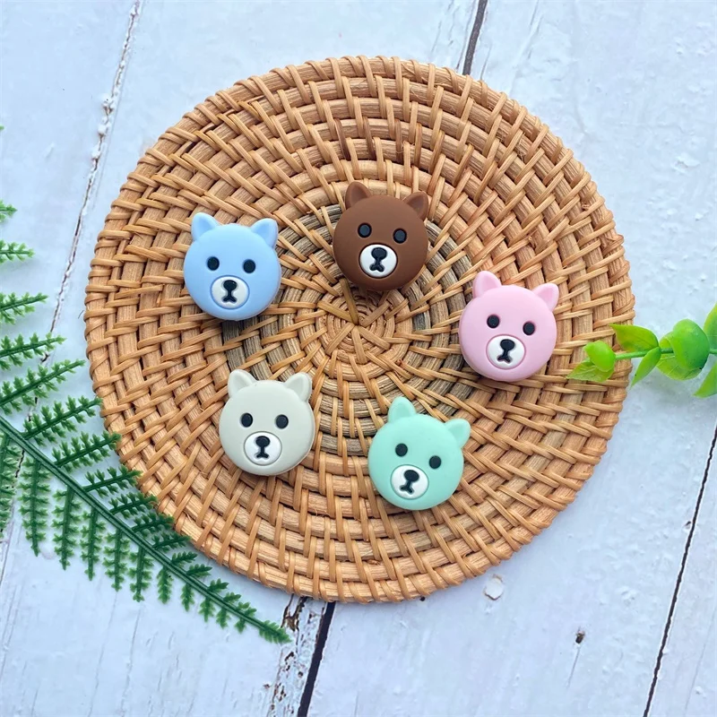 10pcs Mini bear Silicone Beads Baby Dummy Cartoon Pacifier Toy Accessories