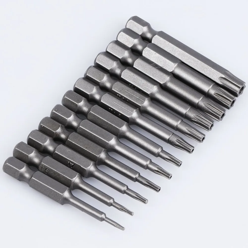 

12Pcs/ Set Hex Torx Flat Head 50MM Driver Bits Hand Tools Security Bit Set Tamper Proof Screwdriver Drill Bit Screw Driver Bits