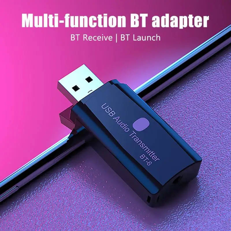 BT-TX6 Bluetooth 5,0 адаптер аудио приемник передатчик AUX USB 3,5 мм беспроводной для ПК проектор телевизионный усилитель мощности