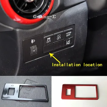 

For Mazda 2 Demio 2015 2016 2017 2018 Car Inner Detector Inside Stick Styling Front Head Fog Light Switch Trim Frame 1pcs
