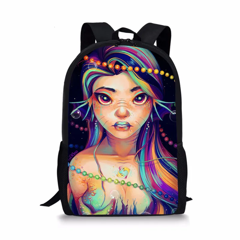 NOISYDESIGNS African Backpack Cartoon African Black Girls Print School Bag Kids Cute Book Bag Teenager Girls Schoolbags Mochila - Цвет: Z4937C