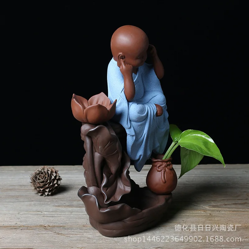 Decoracion женщины в китайском стиле три фигурки "Маленькие монахи" сандаловое дерево задымление и печи домашняя гостиная керамика предметы меблировки ручной работы