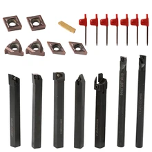 Ferramentas de torneamento multifuncional inserções de carboneto sólido titular chave conjunto chato barra torno torneamento ferramentas 8mm/10mm /12mm /16mm