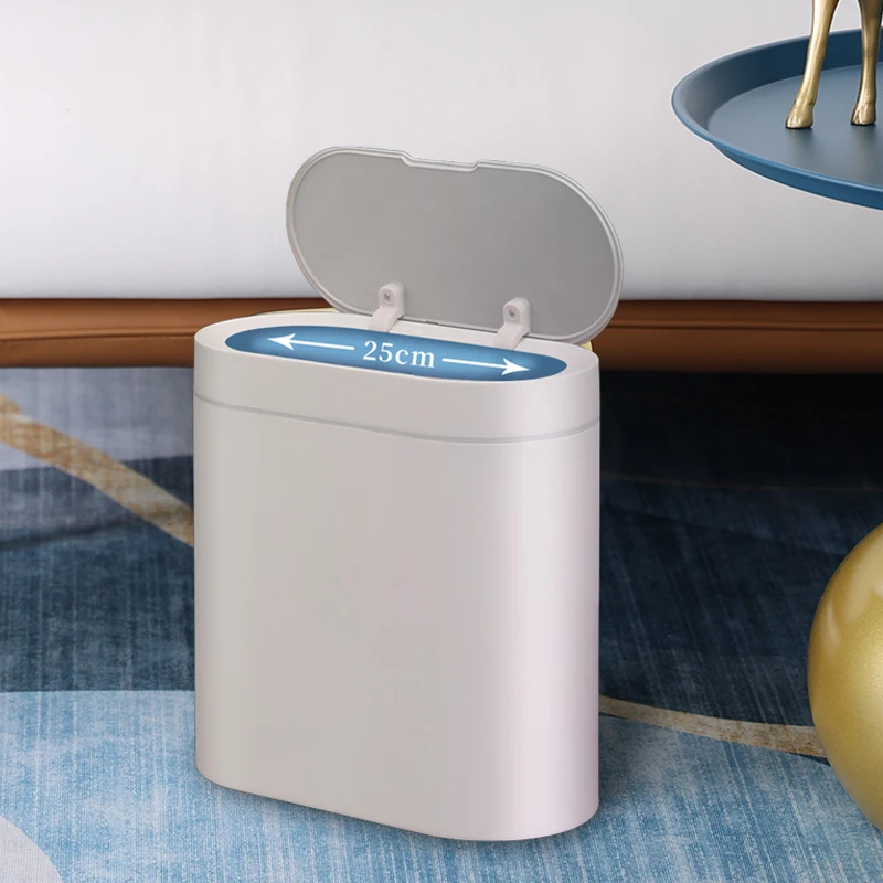 

8L Kitchen Waterproof Electronic Trash Bin Smart Sensor Trash Can Automatic Household Trash Can Toilet Narrow Seam Sensor Bin