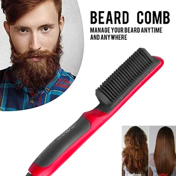 

Professional Quick Electric Beard Comb Brushes Men Beard Straightener Styler Multifunctional Hair Curling Tool EU Plug Dropship
