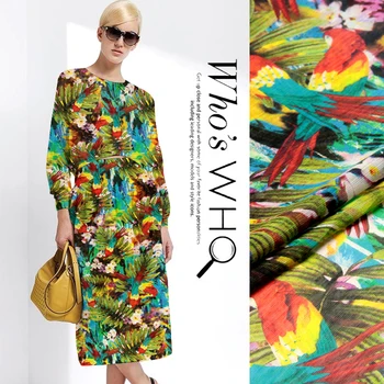 

Printed Silk Linen Fabric 14 momme 140cm Width Natural Silk Fabric With Printed DIY Summer Dress Women Dress Material Wide