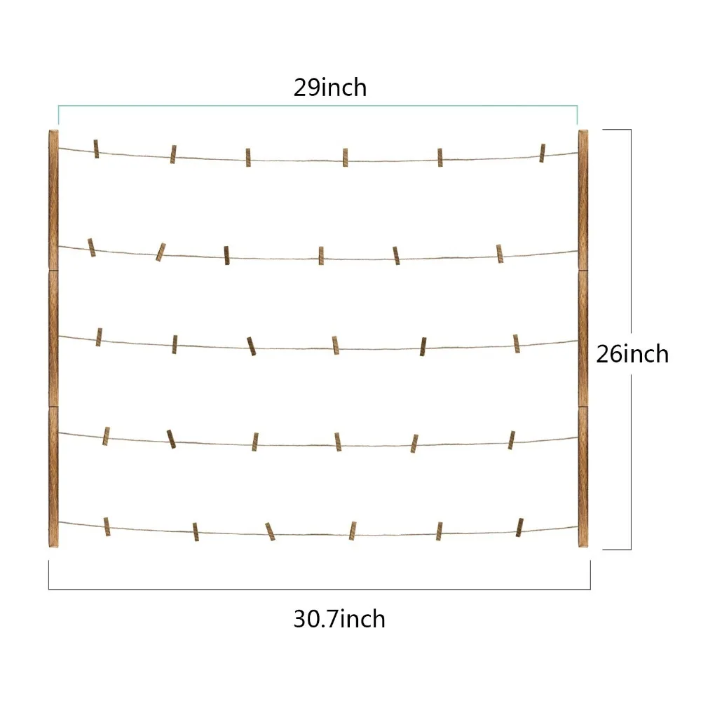 49 шт. деревянная фоторамка картина плакат вешалка Набор с 30 зажимами регулируемые шпажки коллаж принты с графическим изображением для декора стен