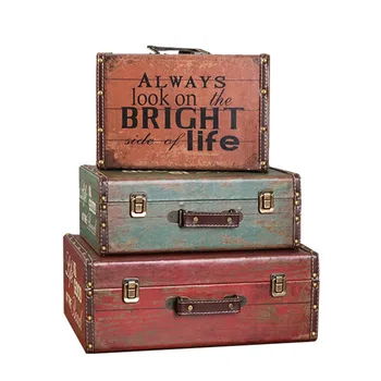 

Antique Wooden Box Sundries Storage Home Decoration Crafts Handmade Vintage Container Ornaments Jewelry Box Decoration Boxes