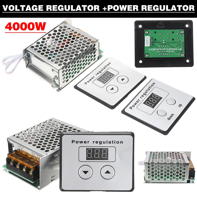 

AC SCR Voltage Power Regulator Dimmer 4000W 220V Electric Motor Speed Temperature Controller For Electric Furnace Water Heater