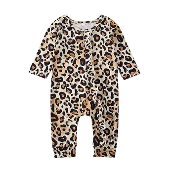 

Cute Newborn Kid Baby Girl Clothes Long Sleeve Romper Jumpsuit Leopard Outfit Clothes