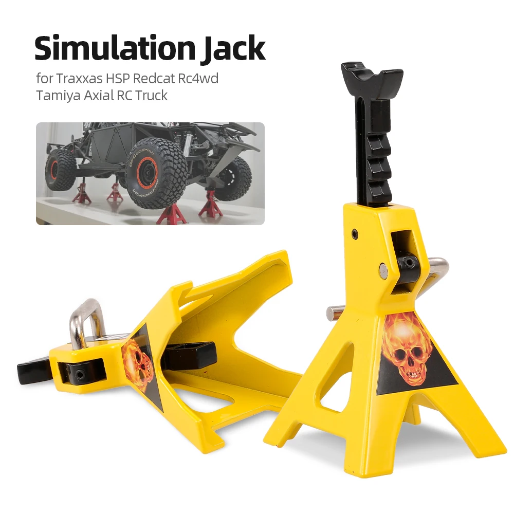 

2pcs RC Simulation Accessories Metal RC Jack Stand Adjustable Height Decorate for Traxxas HSP Redcat Rc4wd Tamiya Axial RC Truck
