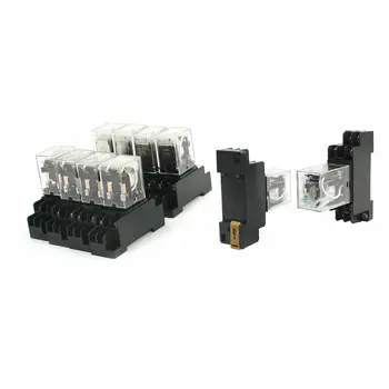 

HH52P DC12V 35mm 35mm DIN Rail Mounting 8-Pin DPDT Coil Power Relay 10Pcs