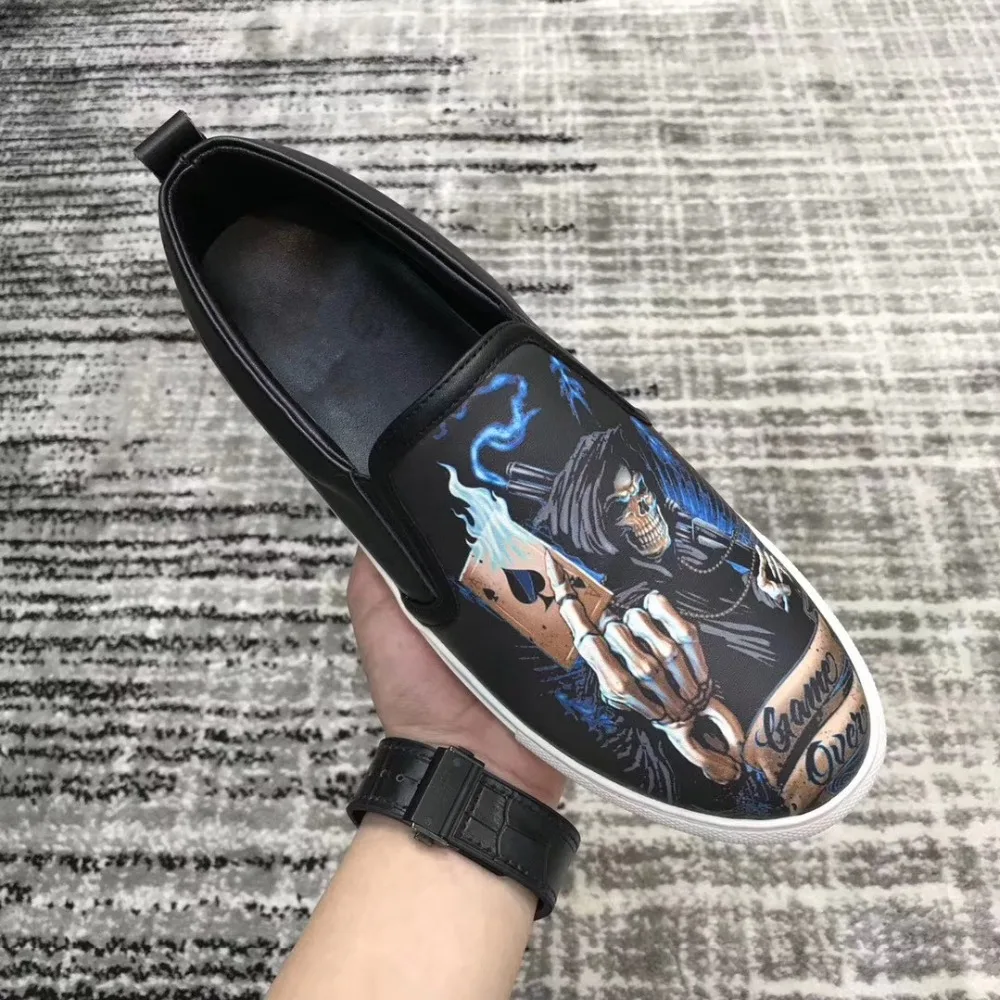 Luxury Handmade Fashion loafers Men Leather Shoes Male Flats loafers Zapatillas Hombre Big Size 35 -46 chaussure homme