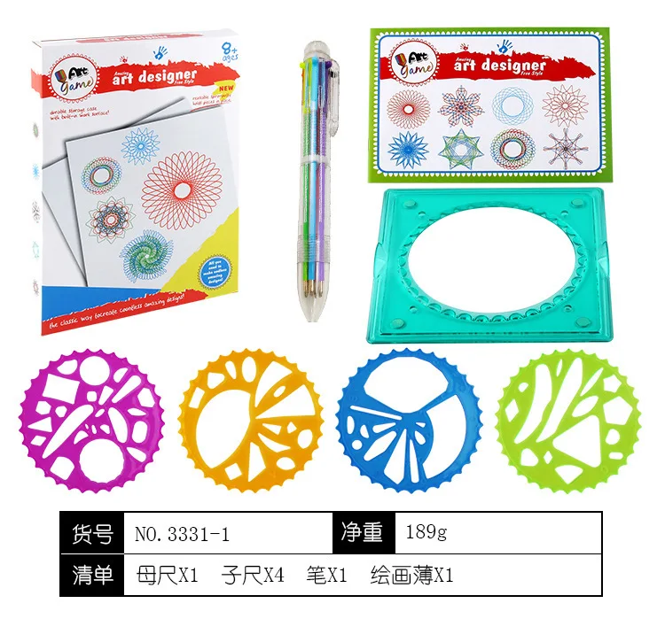 Spirograph игрушки для рисования, набор блокировочных шестеренок и колес, аксессуары для рисования, креативная развивающая игрушка для детей, художественная живопись