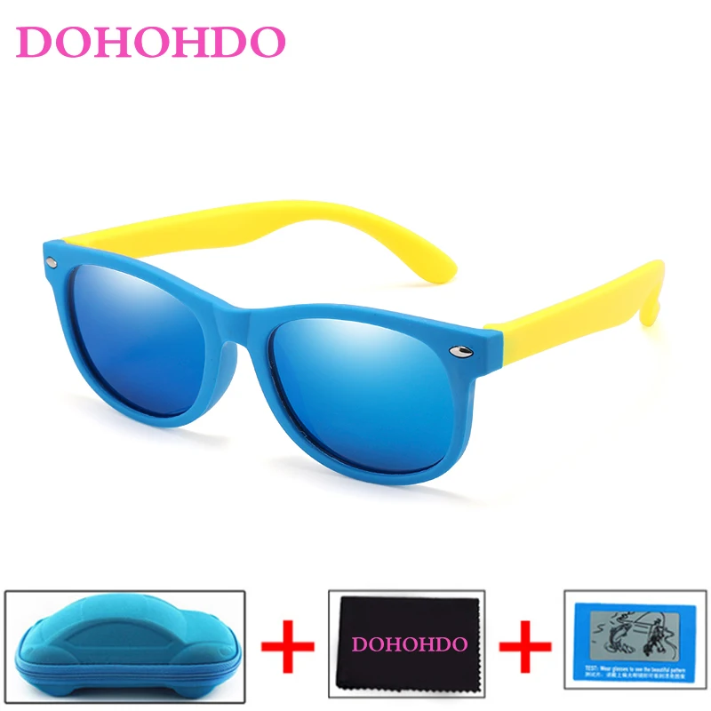 

DOHOHDO Children Polarized Sun Glasses Oculos De Sol Kids Sunglasses Boys Girls Silicone Safety Glasses UV400 Eyewear Okulary