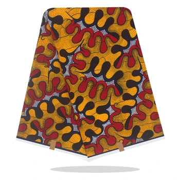 

African Wax Print Fabric Veritable High Quality 100%Cotton Fabric Real Ankara Wax Block Printed Fabric 6Yards For Sewing HL19-99
