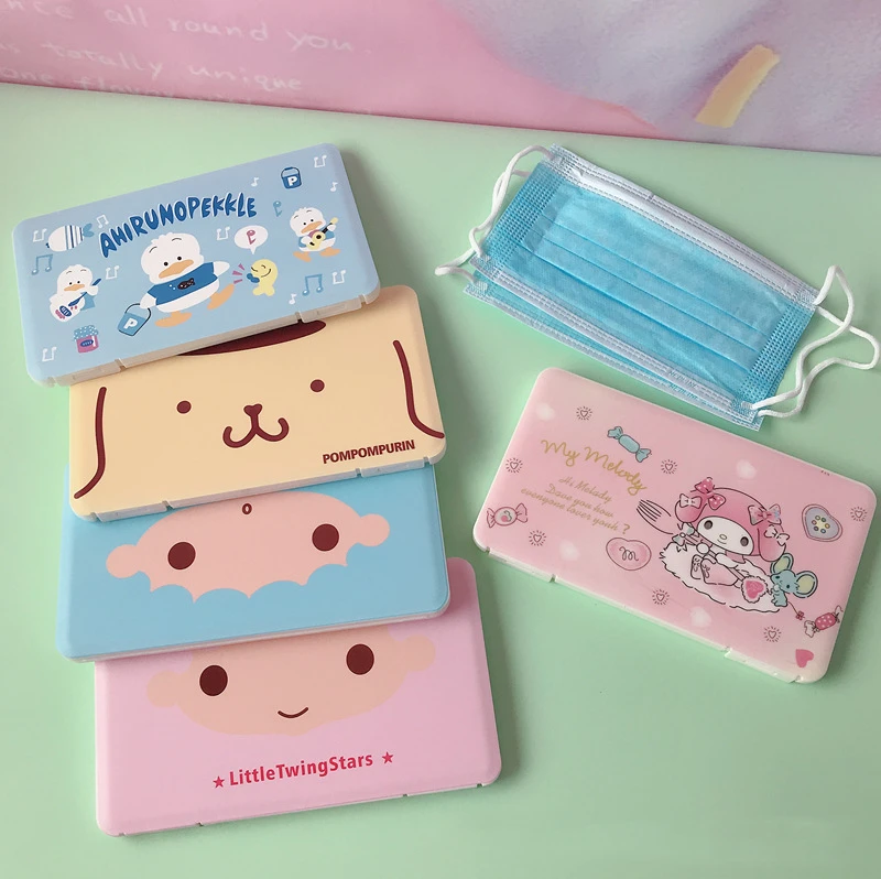 

Cartoon Dustproof Face Shield Mask Storage Box Mask Storage Case New Creative Non-Slip Face Nose Cover Holder Makeup Organizer