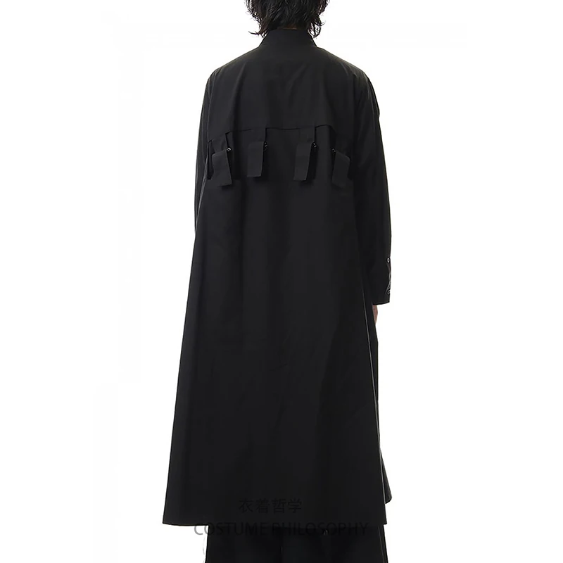 S~ 6XL! Настраиваемая Новая мужская одежда модная Yamamoto Длинная ветровка с металлической пряжкой Свободная куртка большого размера