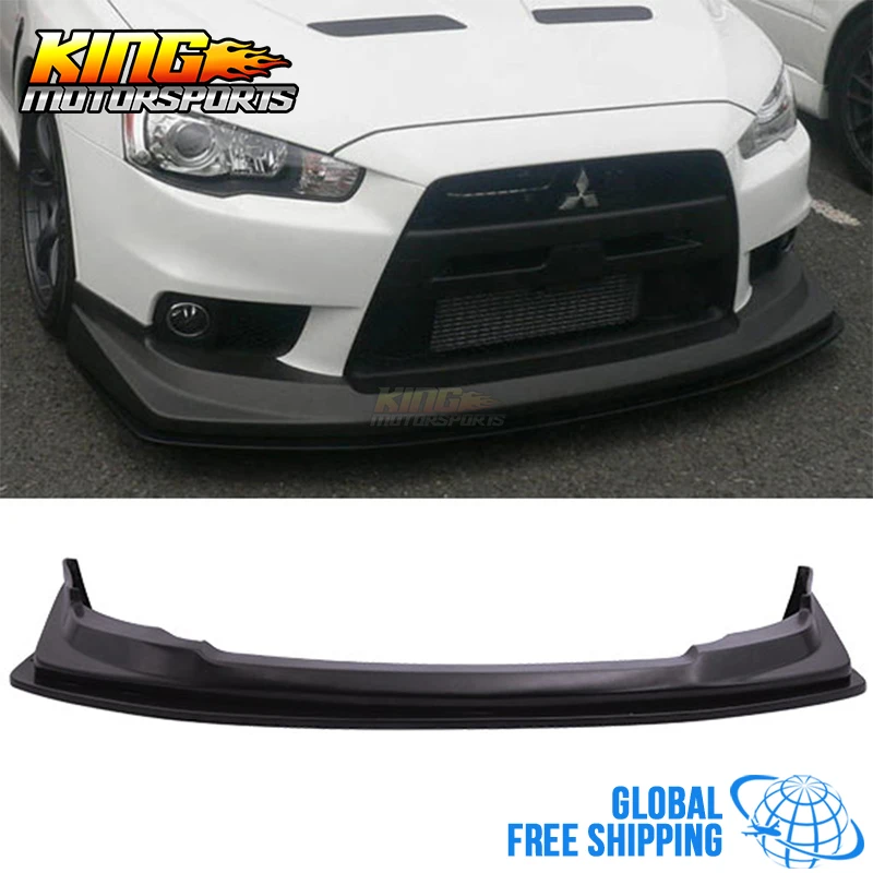 Voltex Style Front Bumper Lip Urethane Fits 08-15 Mitsubishi EVO 10