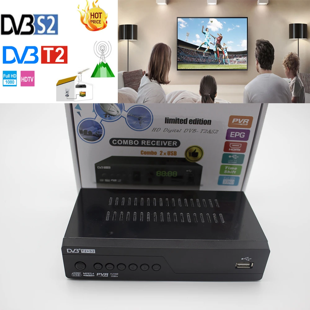 2020 DVB T2/C DVB-S2 спутниковый ресивер с поддержкой AC3 Biss CCCAM IP TV 1080P Full HD T2 S2 smart Receptor |