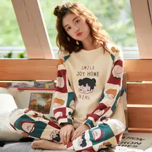 High-end Cotton Pajamas Women Winter Long-sleeved Suits Loose Ladies Pajamas Home Wear Two-piece Fashion Luxury Sleepwear