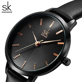 

Shengke Brand Luxury Quartz Women Watch Fashion Creative Lady Clock Leather Watchband Waterproof Wristwatch Montre Feminino