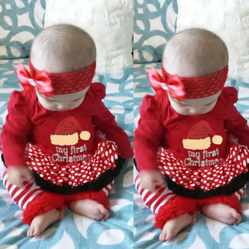 Newborn Kids Baby Girl Outfits Long Sleeve Bodysuit Tutu Pants Dress
