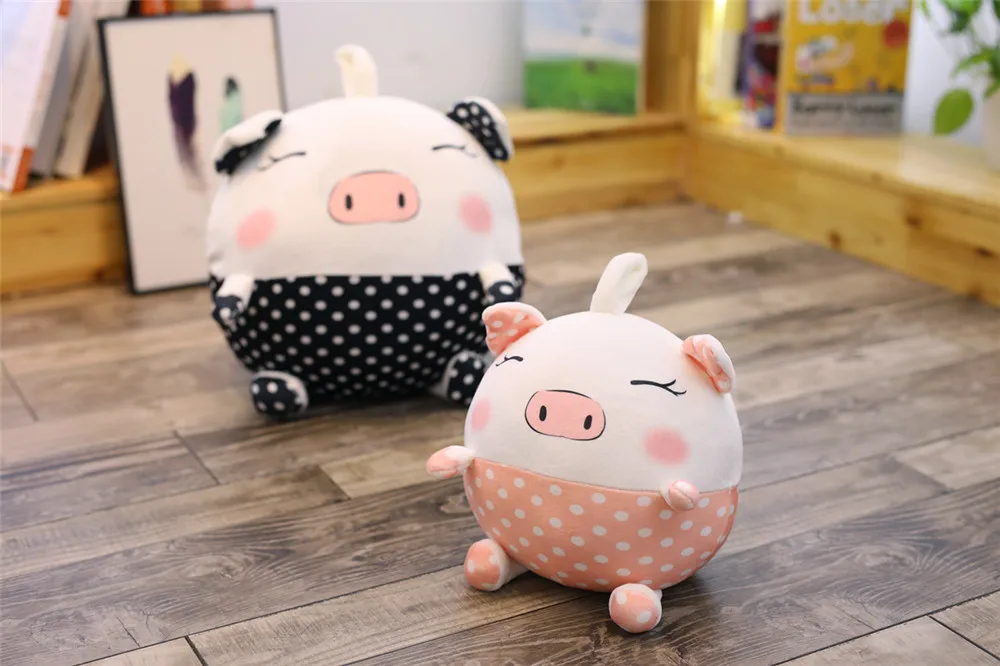 Стиль вниз хлопок пара свиней игрушка плюшевые игрушки мужская игрушка-поросенок лет талисман круглый шар свинья подушка воздушная одеяло настраиваемый
