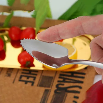 

Stainless Steel Multifunctional Puree Spoon Serrated Spoon Kitchen Fruit Spoon