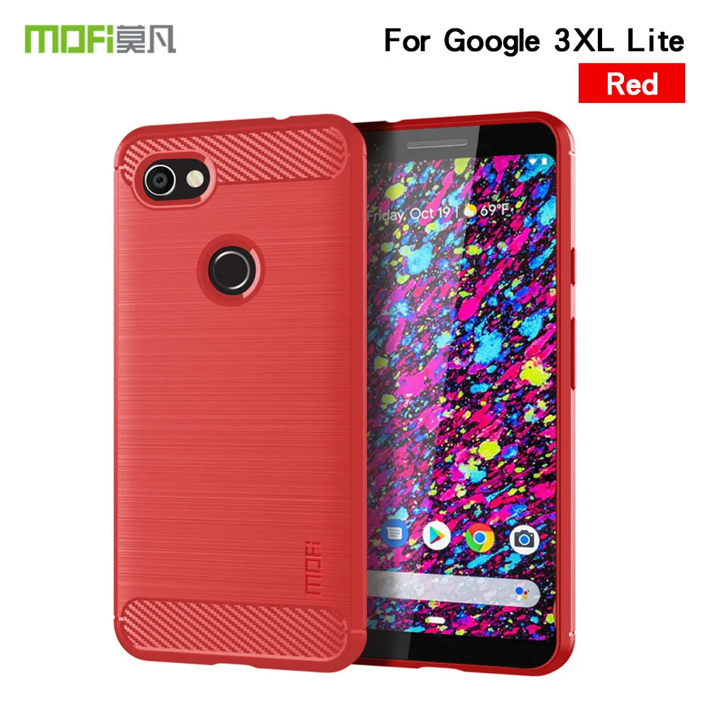 Роскошный чехол Mofi для телефона Google Pixel 3XL Lite, силиконовый чехол для телефона, чехол для Google Pixel 3 Lite, задняя крышка - Цвет: Красный