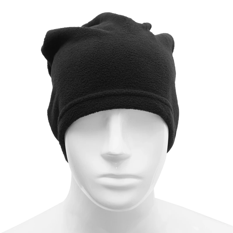 Унисекс Polar Fleece шеи теплый тепловой Снуд шарф Шапка Лыжная одежда Сноубординг-черный